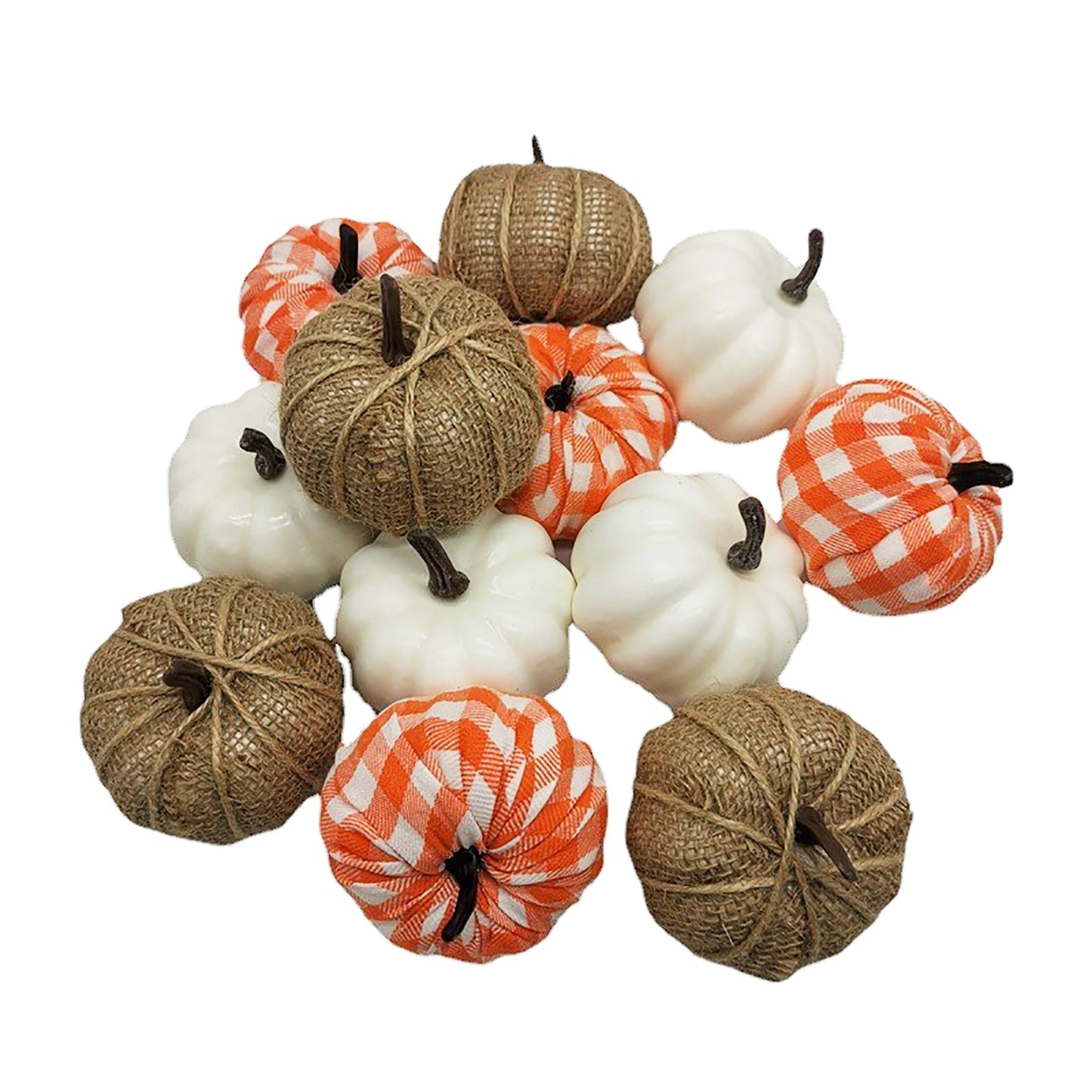 7pcs Artificial Pumpkin Mold White Yellow Halloween Thanksgiving Autumn Harvest Pumpkin Props for Home Halloween Decoration