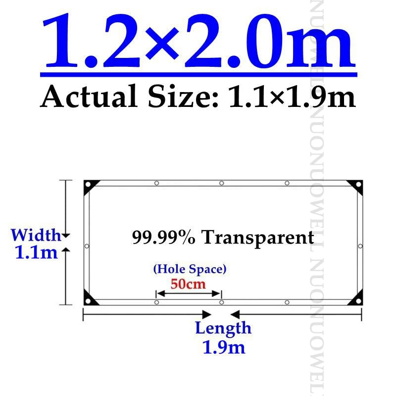 99.99% Transparent PVC Tarp Balcony Rainproof Cloth палатка Toldos Camping Tent Shading Net Tarpaulin Succulent Plants Cover