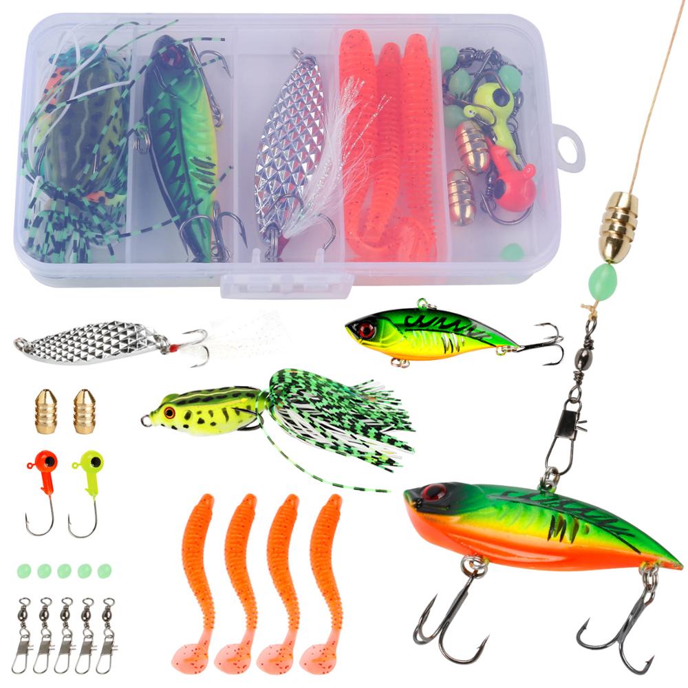 Sougayilang 4Section M Power Carbon Fiber Baitcsting Rod Full Kit Casting Reel Set 100M Fishing Line Lures Hooks Jig Head Pesca