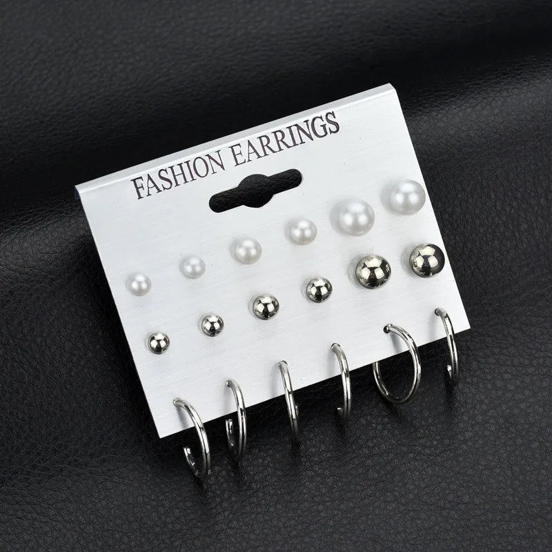 Modyle New Hot Sell Small Stud Earrings Set for Women Girl Punk Stud Earrings Set Personality Party Jewelry Brincos
