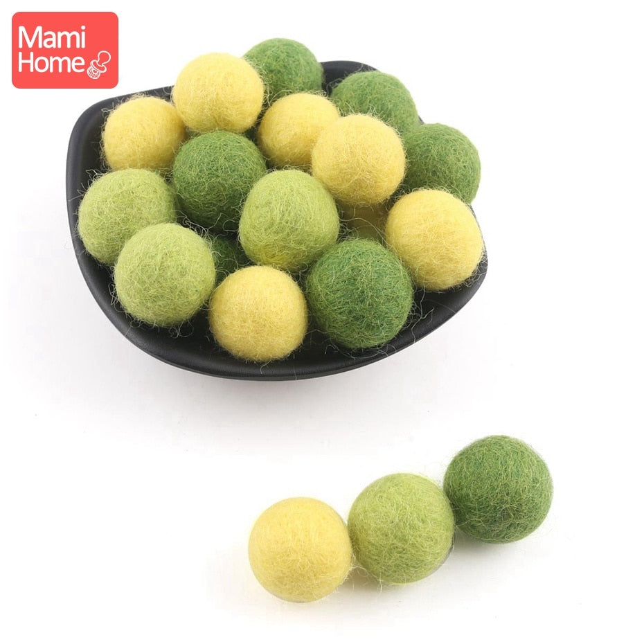 25pc Wool Balls Coloiful Beads Christmas DIY Crafts Baby Nursing Accseeories Decor Room Felt Wool Soft Making Baby Bed