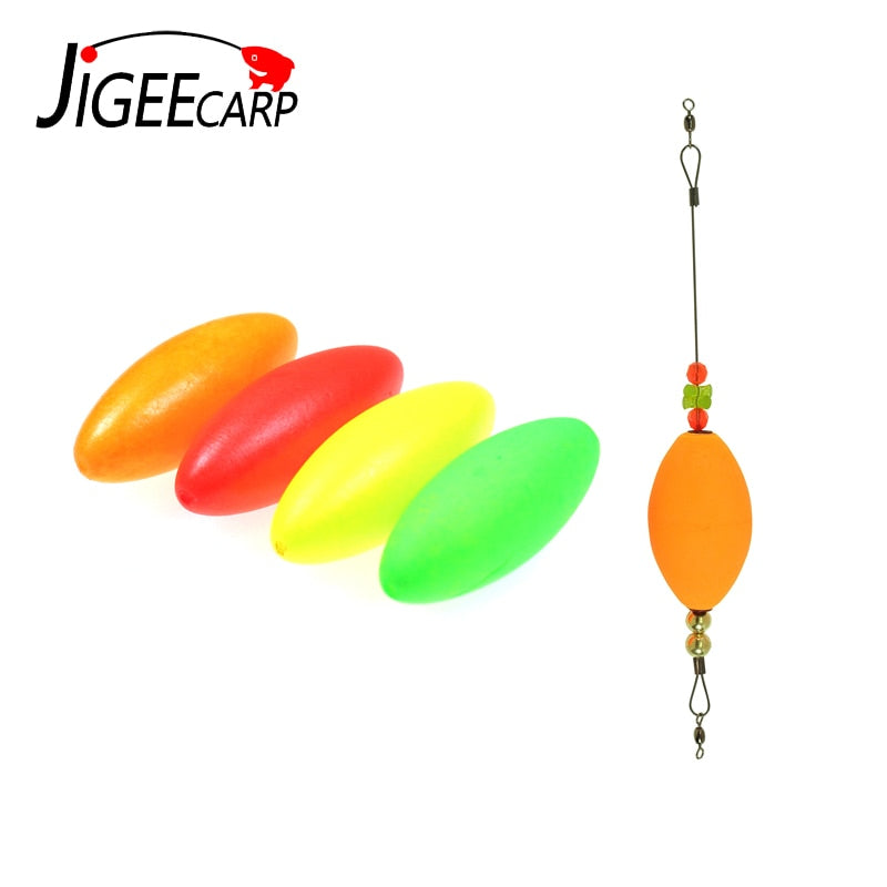 JIGEECARP 10pcs Catfish Fishing Rig Float Buoyancy Inline Bobber Float Saltwater Fishing Floats Accessories Snappers Rigs