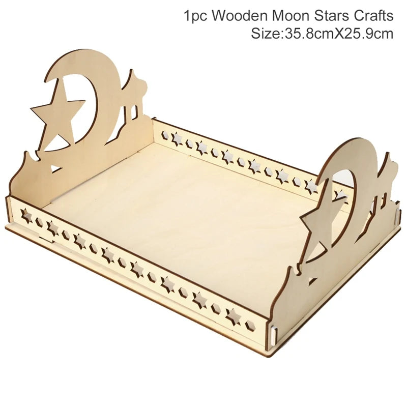 Fengrise Wooden EID Mubarak Decor 2023 Happy Ramadan Decor for Home Islamic Muslim Party Supplies Ramadan Kareem Eid Al Adha
