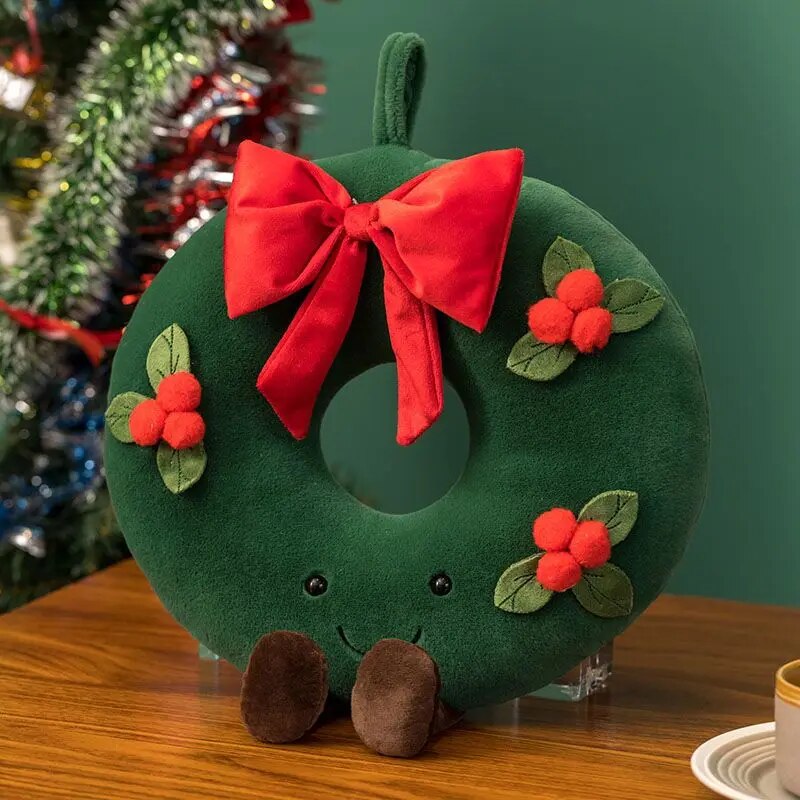 Merry Christmas Decorative Throw Pillows Xmas Tree Reindeer Gnome Soft 3D Shaped Cushion Cute Stuffed Cartoon Doll Plush Toy