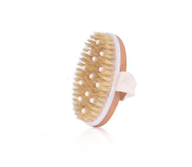 TREESMILE Natural Bristle Bath Brush SPA Woman Man Skin Care Dry Body Brush D40