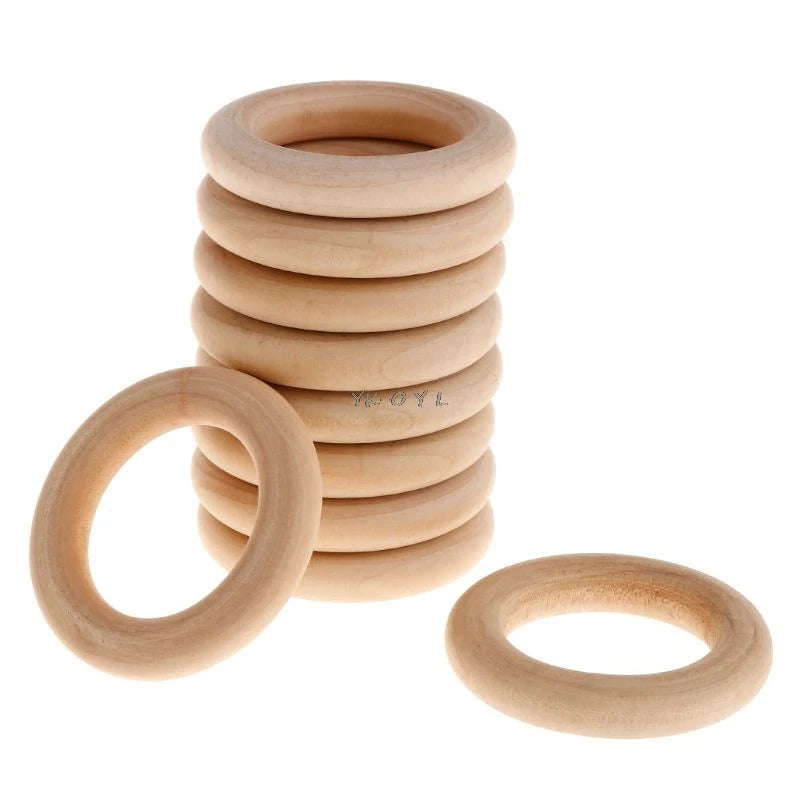 10 Pcs/Set Natural Wooden Ring Home Decoration Pet Parrot Bird Parakeet Toys Bit