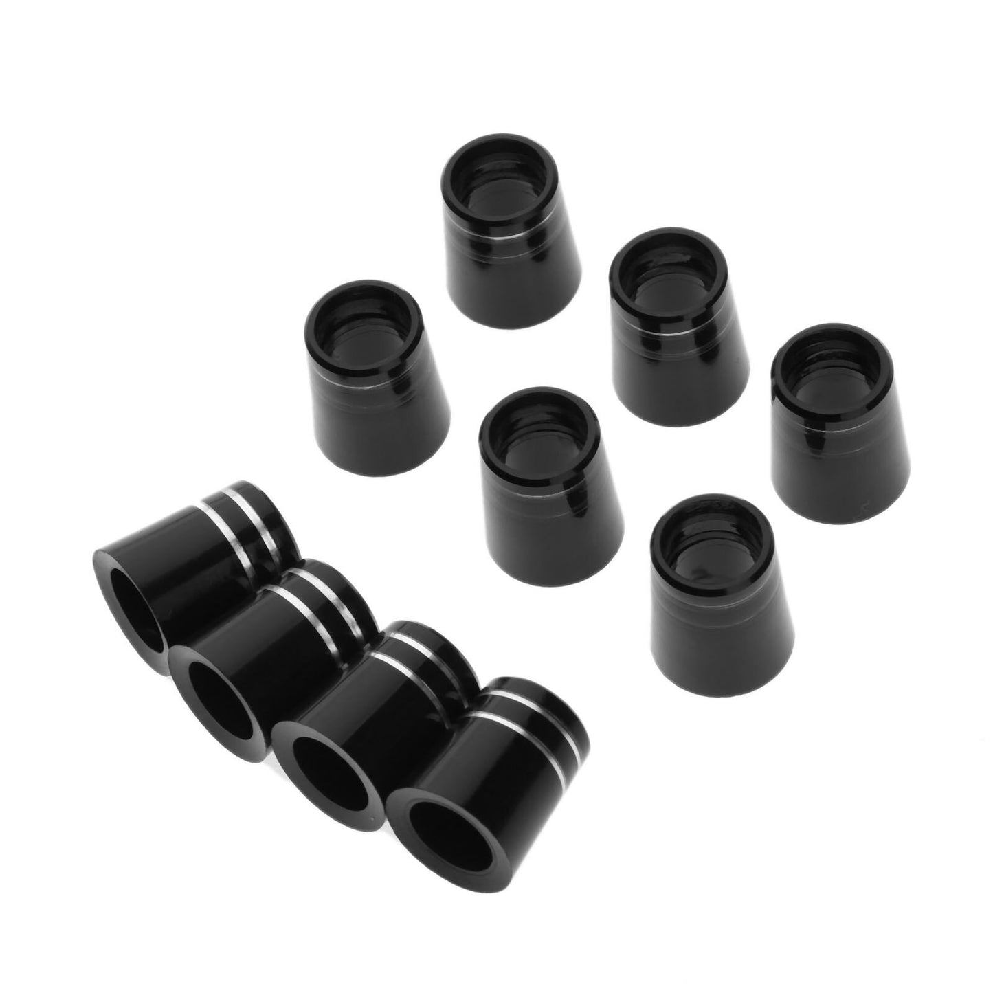 10 Pcs Black Golf Ferrules Plastic Golf Club Heads Replacement Fit 0.350 or 0.370 Tip Irons Shaft 8.9X16X13.4mm/ 9.5X19X13.6mm