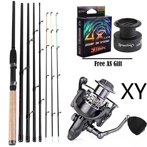 Sougayilang 3.0M Feeder High Carbon Rod Sets With 13+1BB Spinning Reel Fishing Rod Combon Feeder Rod Combos Pesca