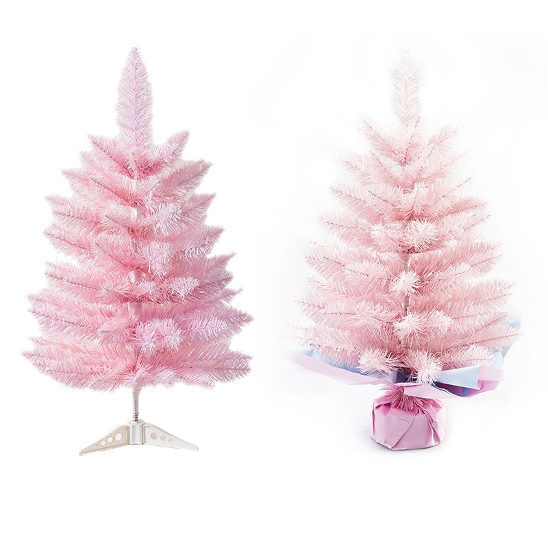 Artificial Christmas Tree 60CM Pink Classic Xmas Pine Tree With Plastic Stand Ar