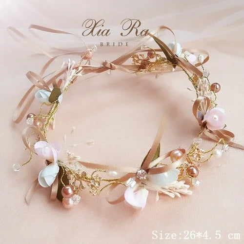 Rhinestone Crystal Headbands Wedding Hair Accessories Bridal Pearl Headband Pearl Hair Band Handmade Bridal Head Jewelry
