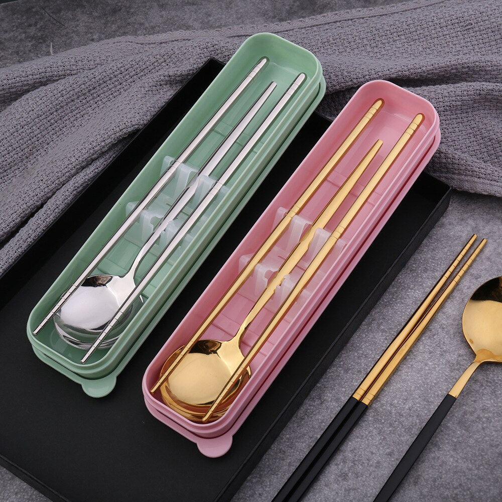 TUUTH Dinner Set Cutlery Stainless Steel Tableware Knife Fork Spoon Dinnerware Set With Box Western Dinner Tools
