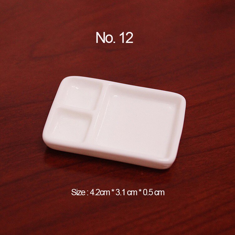 10pcs White Plate Dishes Simulation Plates Miniature Pretend Play Kitchen Toys Dinner Tableware Doll House Accessories Kids