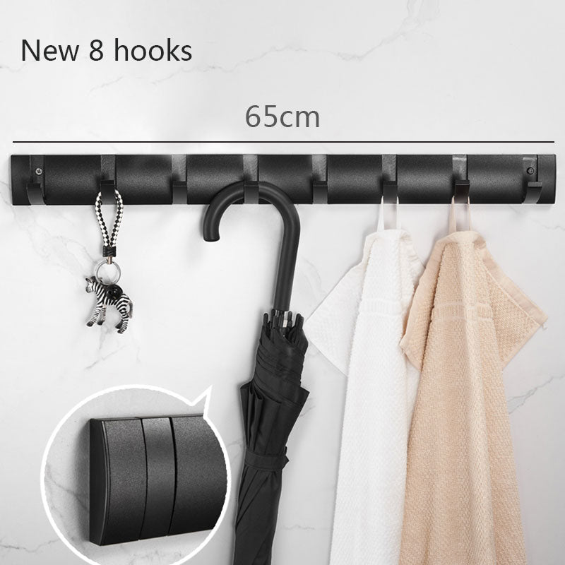 Black Golden Robe Hooks Folding Towel Hanger Nail Installation Wall Hooks C
