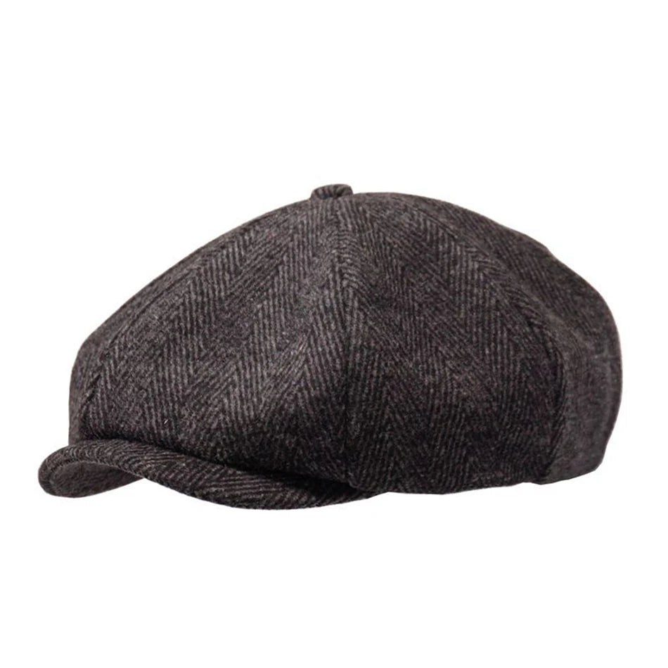 BUTTERMERE Newsboys Beret Herringbone Men Flat Caps Wool Casual Winter Tweed Female England Style Classic Octagonal Hats and Cap