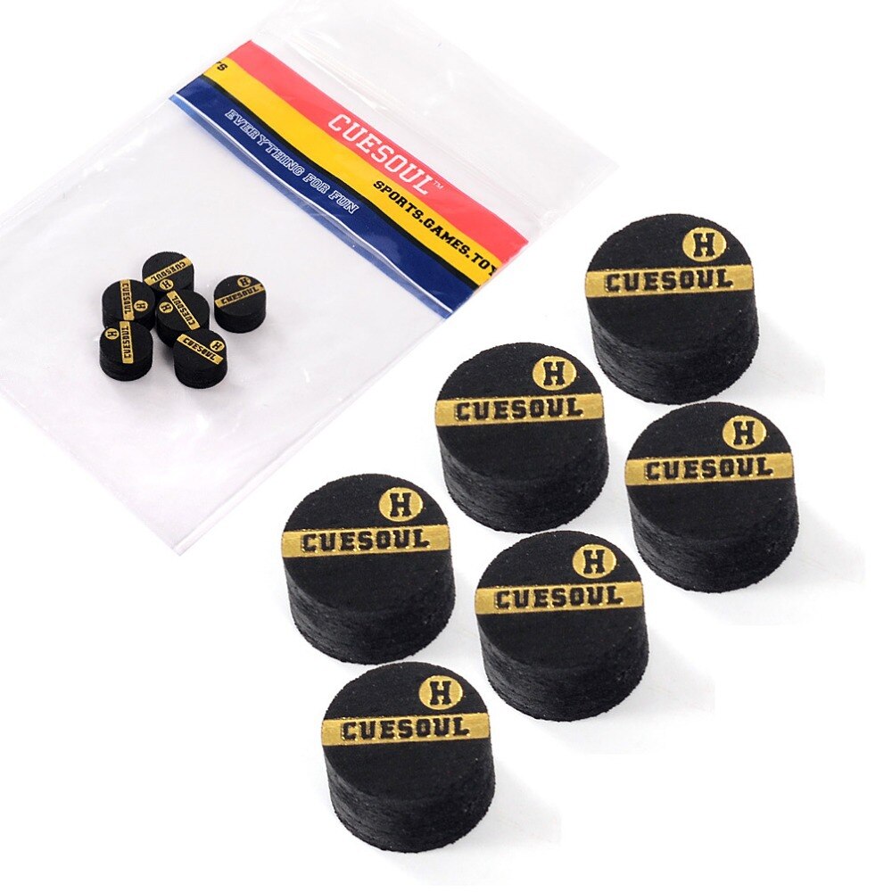 CUESOUL Snooker Cue Tip 10mm 6 Layer S/M/H Japan Pigskin Snooker Cue Tips, 6pcs/Set