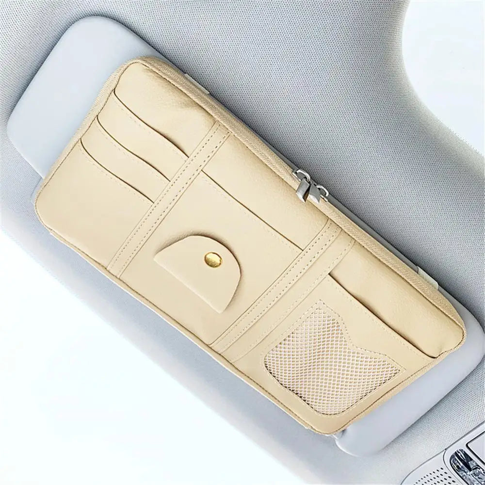 Car Styling Sun Visor Organizer Multifunctional Visor Storage Bag Sunglasses Holder Card Ticket Organizer Pouch Car Accessories