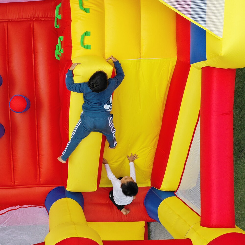 YARD Large Inflatable Bouncer Trampoline With Obstacle Slide 4*3.8*2.5M Outdoors Home Use PVC Oxford Christmas Birthday