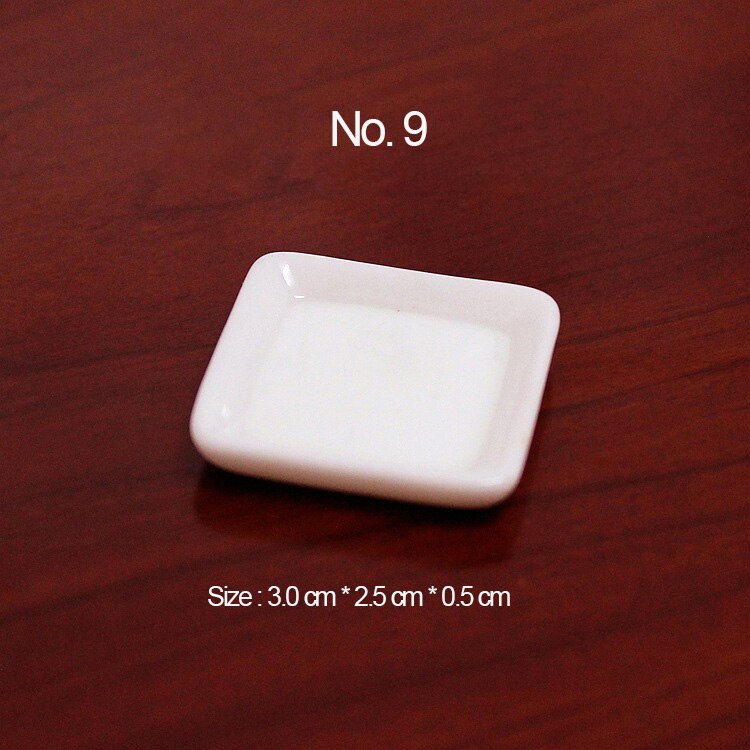 10pcs White Plate Dishes Simulation Plates Miniature Pretend Play Kitchen Toys Dinner Tableware Doll House Accessories Kids