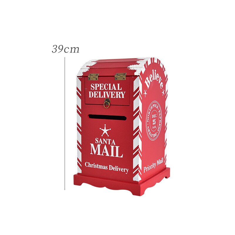 Christmas Decor Floor Letterbox Postbox Home Outdoor Wood Christmas Party Decora