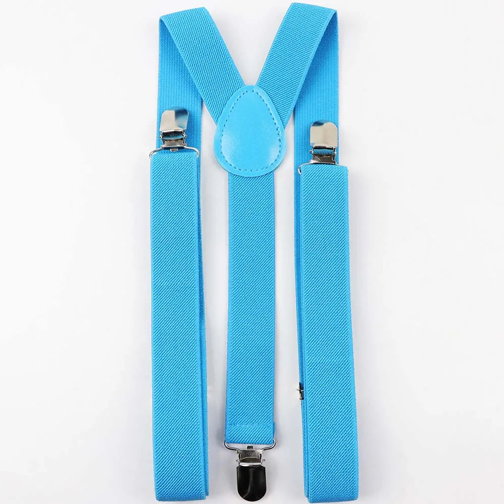 Solid Color Man's Belt Men Women Suspenders Polyester Y-Back Braces Adjustable Elastic