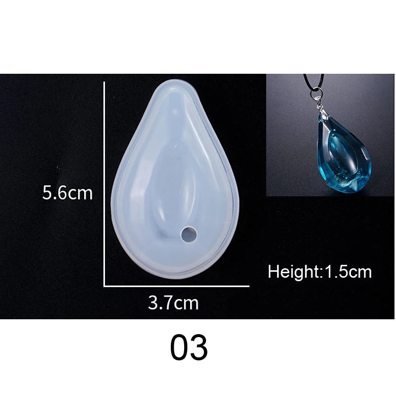 1PC 3D Pendant DIY Necklace Jewelry Mold Pendants Crystal Scale Jewelry Resin Molds for Jewelry Making Tool