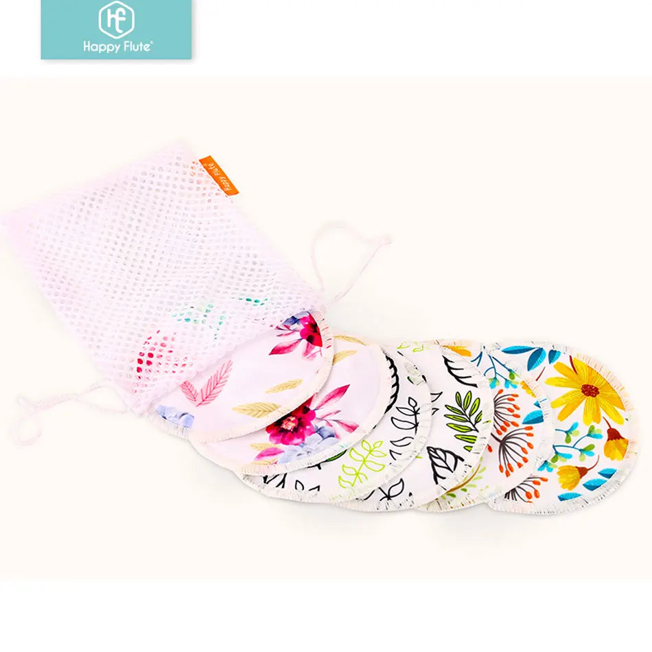 HappyFlute Bamboo Breast Pad Nursing Pads for Mum Waterproof Washable Feeding Pad Bamboo Reusable Breast Pads With Laundry Bag