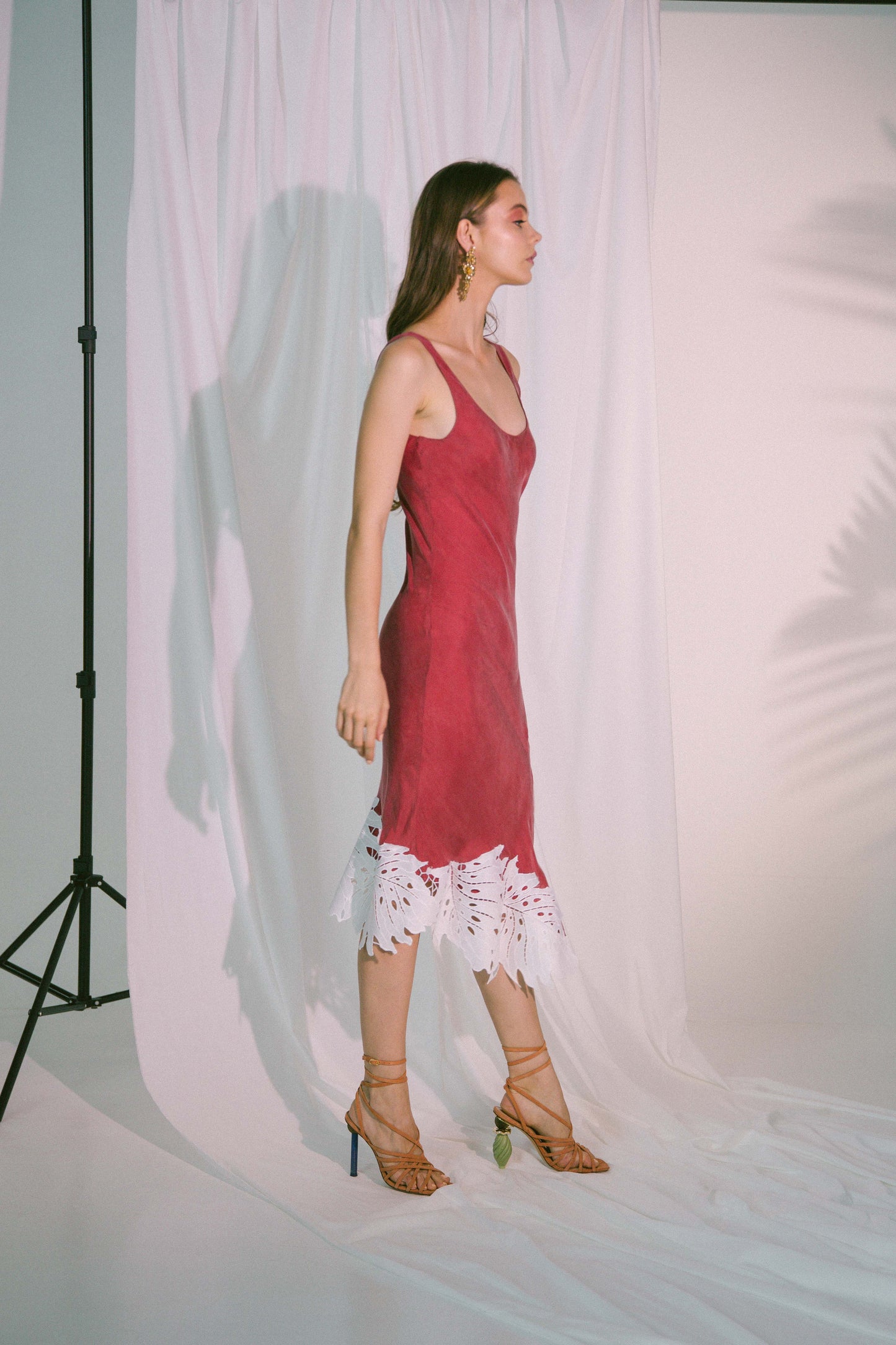 Eros Midi Dress in Claret