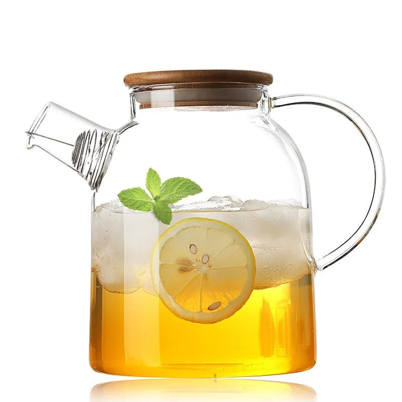 Creative Glass Teapot Large Capacity Cold Water Jug Tea Pot Fruit Juice Green Te