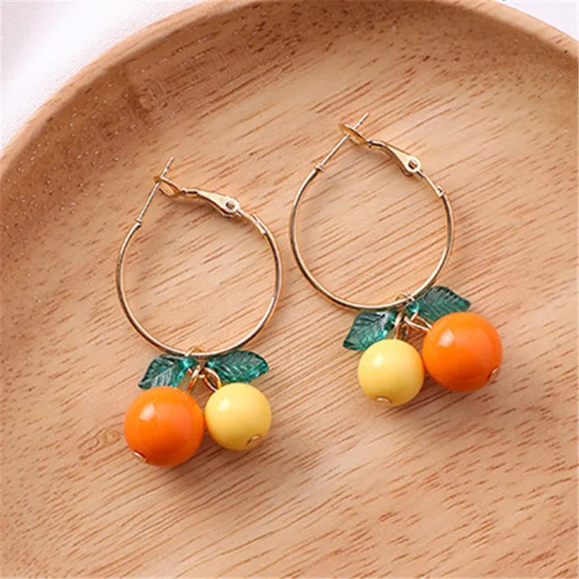 Korean Sweet Youth Girl Student Fruit Cherry Earrings Fresh Simple Cute Women Earrings Ear Clips Banquet Accessories