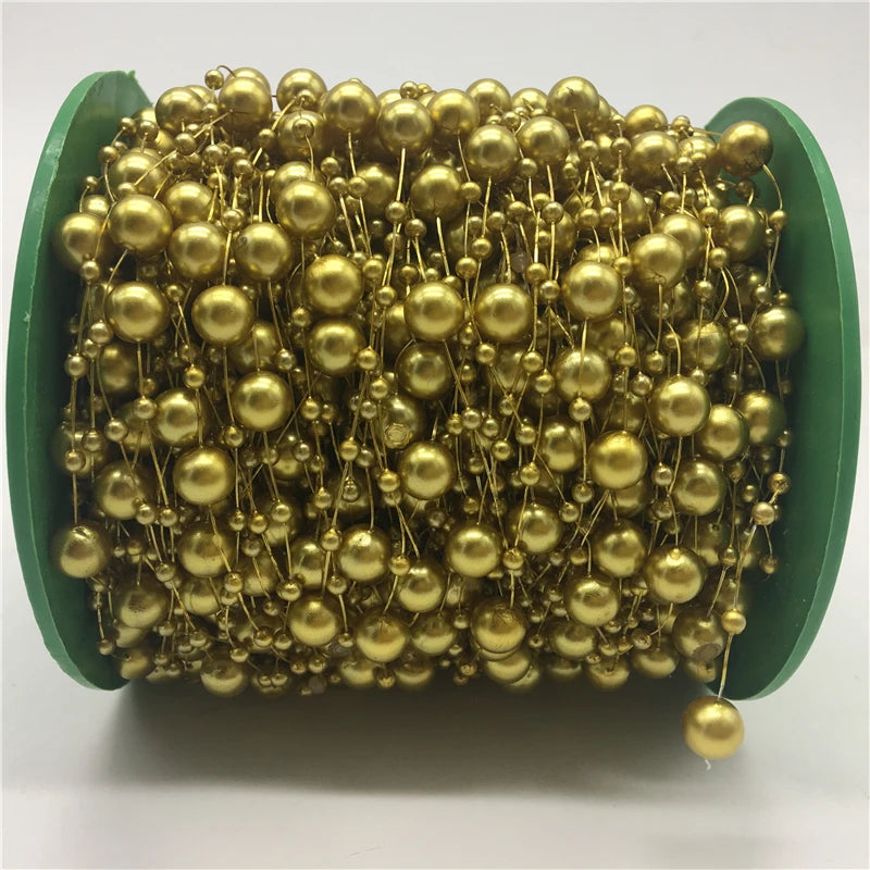 5yards Fishing Line Artificial Pearls Beads Chain Garland Flowers Wedding Christmas Decoration Brides Headgear 3mm 8mm Beads