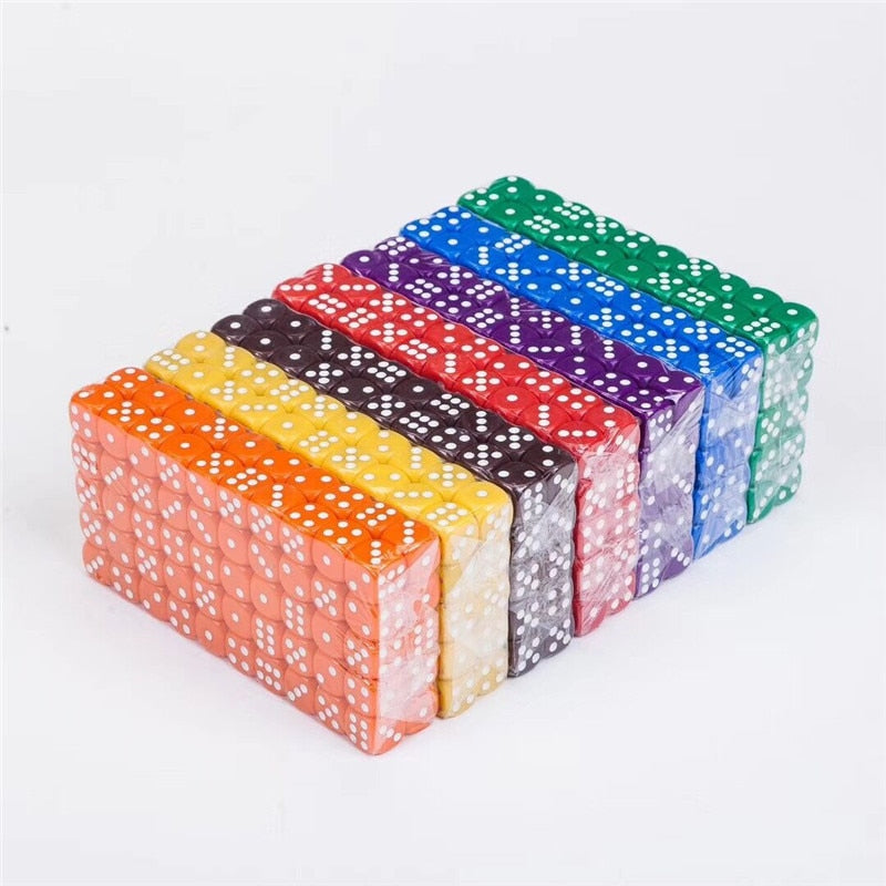 10Pcs High Quality 16mm Multi Color Six Sided Spot D6 Playing Games Opaque Point Dice for Bar Pub Club Party Board Game