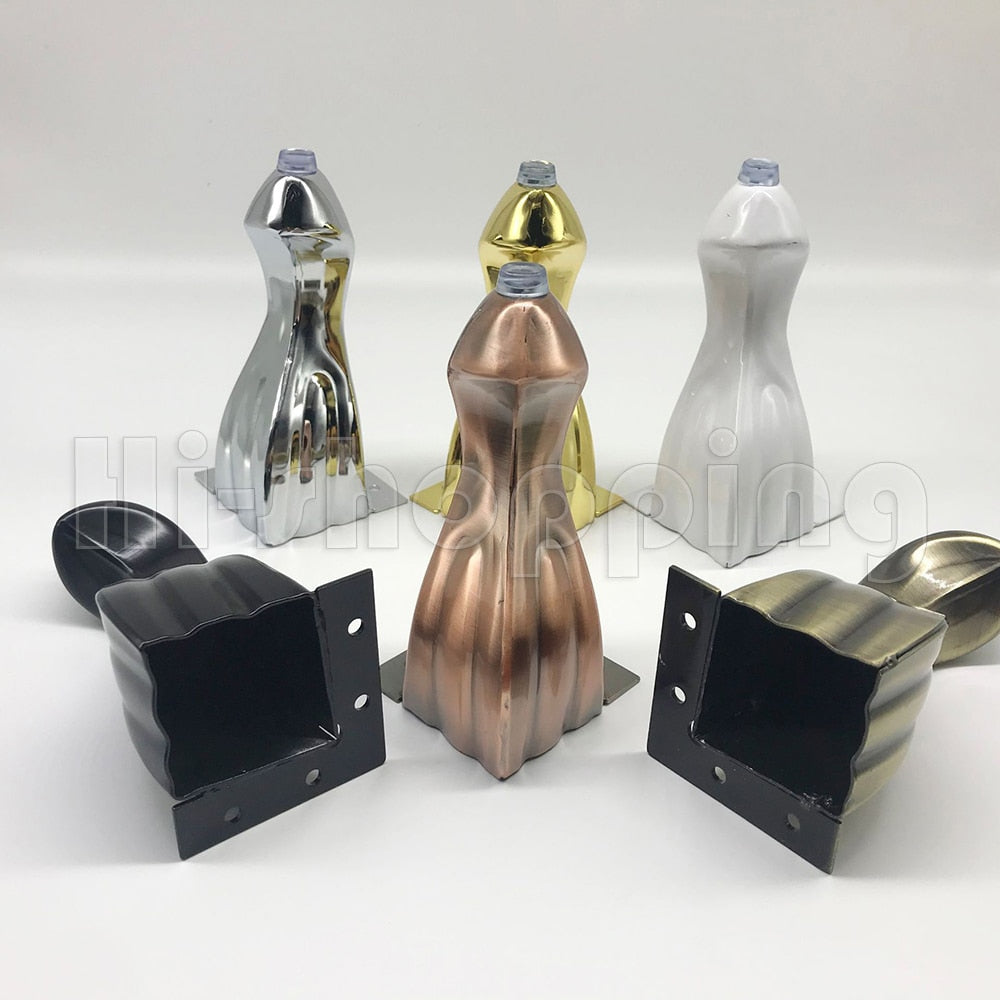 4pcs Furniture Feet Bronze Plated Metal Sofa Legs Snake-Shaped Cabinets Feet Bed TV Cabinet Legs 14cm Height