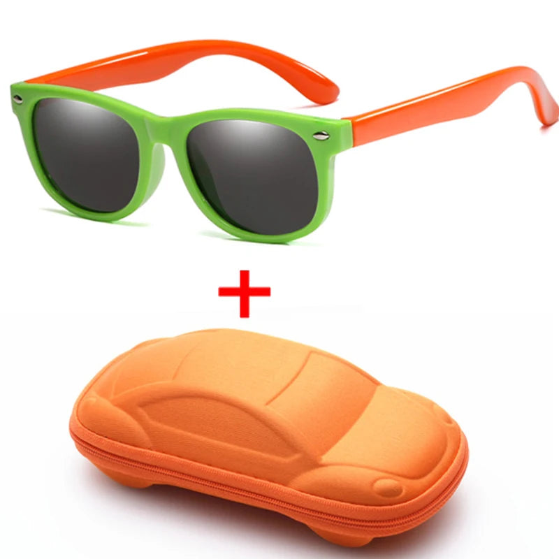 WarBlade Children Polarized Sunglasses Boys Girl Baby Silicone Safety Kids Sun Glasses 100% UV400 Eyewear Child Oculos With Case