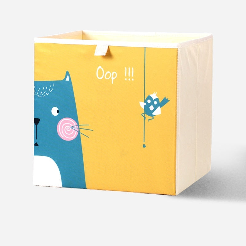 2020 Cartoon Toy Storage Box Folding Storage Bins Wardrobe Drawer Organizer Clothes Storage Basket Kids Toys Organizer