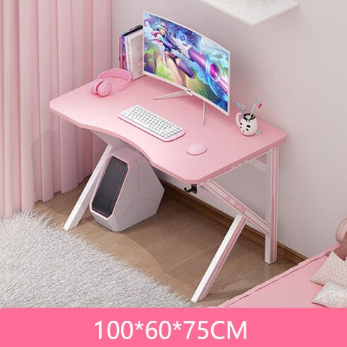 Pink Gaming Desk Girls Study Desk Laptop Table Computer Table White Live Gamer Home Live Desk Bedroom Desktop Gamer Desk