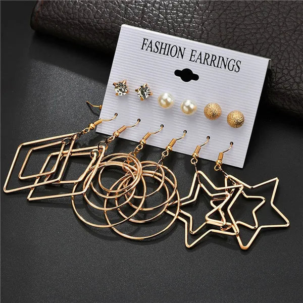 Modyle New Hot Sell Small Stud Earrings Set for Women Girl Punk Stud Earrings Set Personality Party Jewelry Brincos