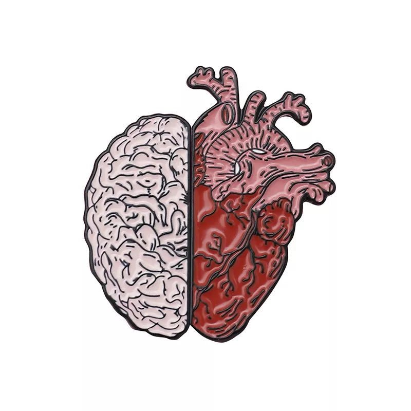 19style Anatomical Heart Enamel Pins Medical Anatomy Brooch Heart Neurology Pins for Doctor and Nurse Lapel Pin Bags Badge