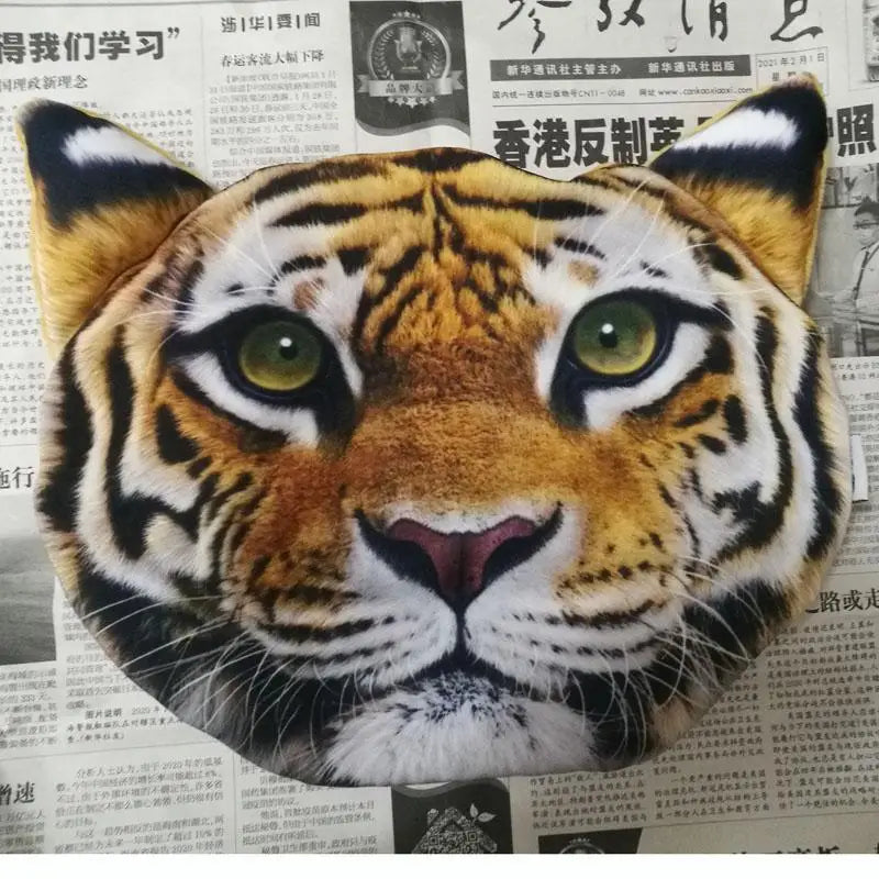Newest 2024 3D Printed Dog Cat Face Car Headrest Neck Rest Auto Neck Safety Cushion Car Neck Support Headrest Without Filler
