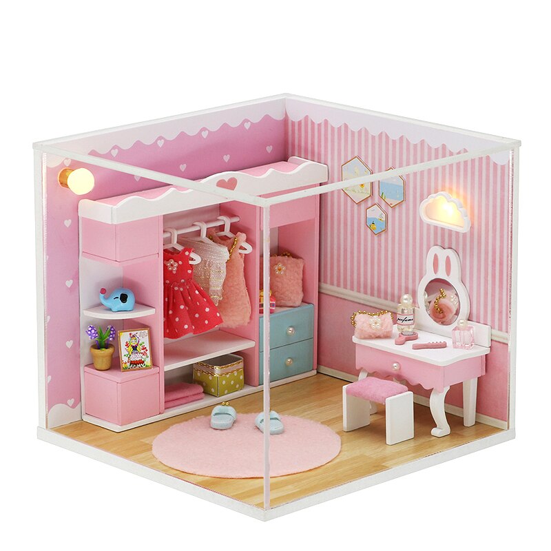 CUTEBEE Doll House Miniature DIY Dollhouse With Furnitures Wooden House Casa Diorama Toys for Children Birthday
