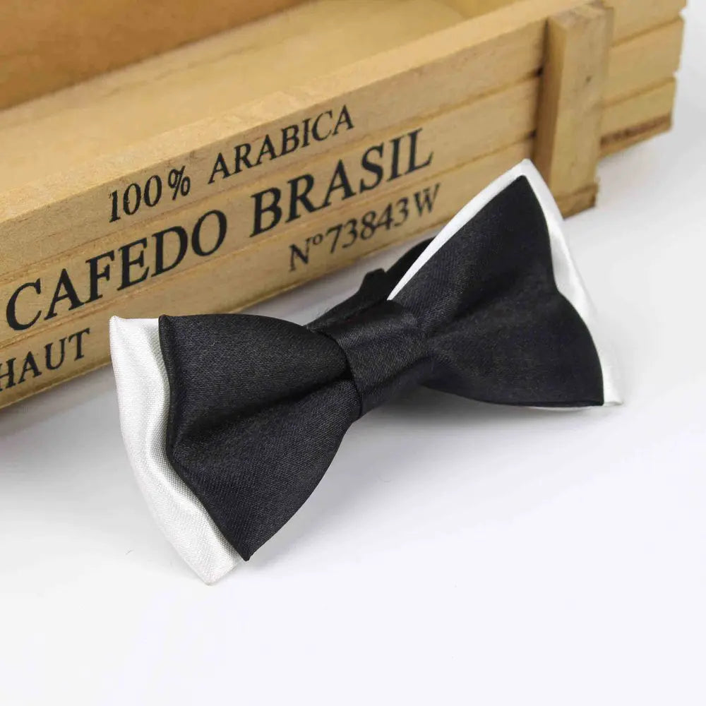 Classic Kid Suit Neckwear Baby Boy's Girls Fashion Solid Color Adjustable BowtiE Chlidren Two Tone Pet Dog Cat Bow Tie