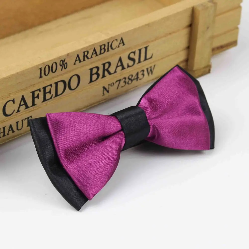 Classic Kid Suit Neckwear Baby Boy's Girls Fashion Solid Color Adjustable BowtiE Chlidren Two Tone Pet Dog Cat Bow Tie