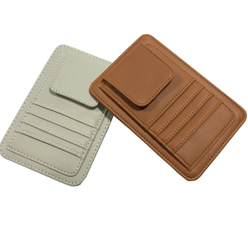 Car Vehicle Sun Visor Sunglasses Eyeglasses Glasses Holder Clip Credit Card Package ID Storage Bag With 3 Color