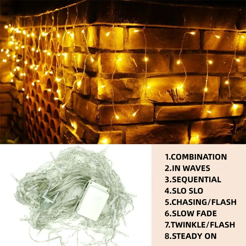 Christmas Lights Waterfall Outdoor Decoration 5M Droop 0.4-0.6m Led Lights Curta