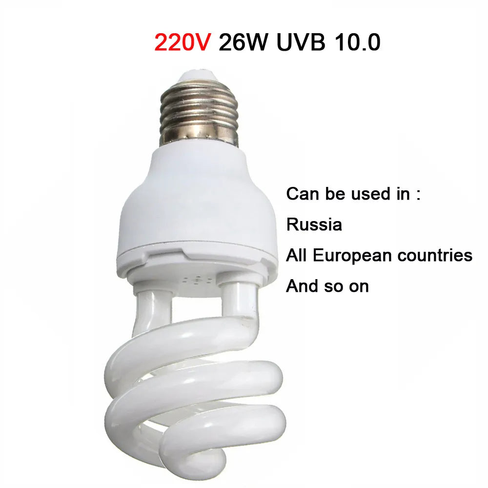 Reptile UVB 5.0 10.0 Lamp Bulb for Turtle Lizard Snake Lguanas Heat Calcium Lamp Bulb Energy Saving Light Reptile Succulent E27