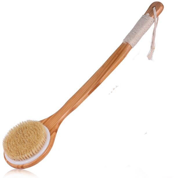 TREESMILE Natural Bristle Bath Brush SPA Woman Man Skin Care Dry Body Brush D40