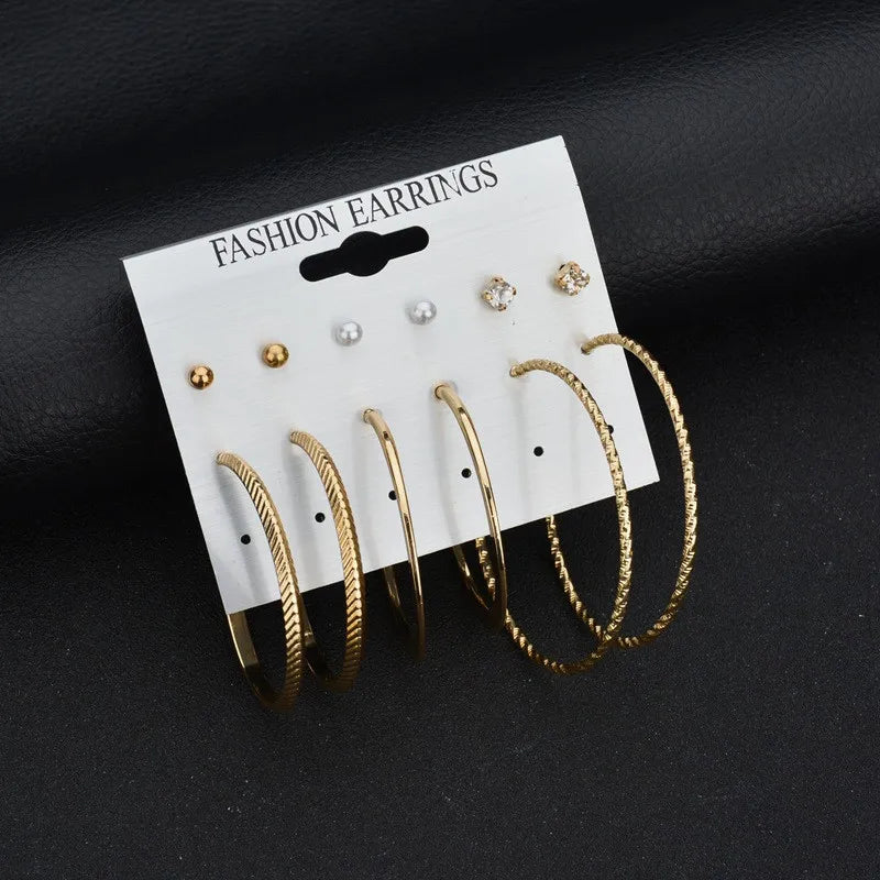 Modyle New Hot Sell Small Stud Earrings Set for Women Girl Punk Stud Earrings Set Personality Party Jewelry Brincos