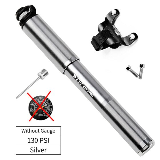 WEST BIKING Bike Pump With Gauge Portable Frame Bicycle Pump Schrader and Presta Valve 160psi Tire Pump for Road Mountain Bike