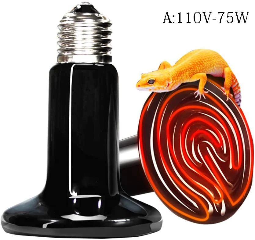 Pet Reptile Heating Lamp 25/50/75/100/150/200w Turtle Ceramic Infrared Lamp Reptile Bulb Temperature Control Equipment 110v/220v