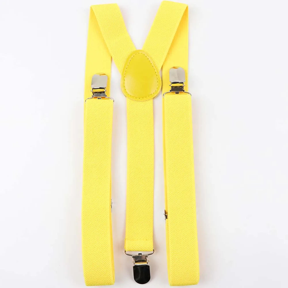 Solid Color Man's Belt Men Women Suspenders Polyester Y-Back Braces Adjustable Elastic