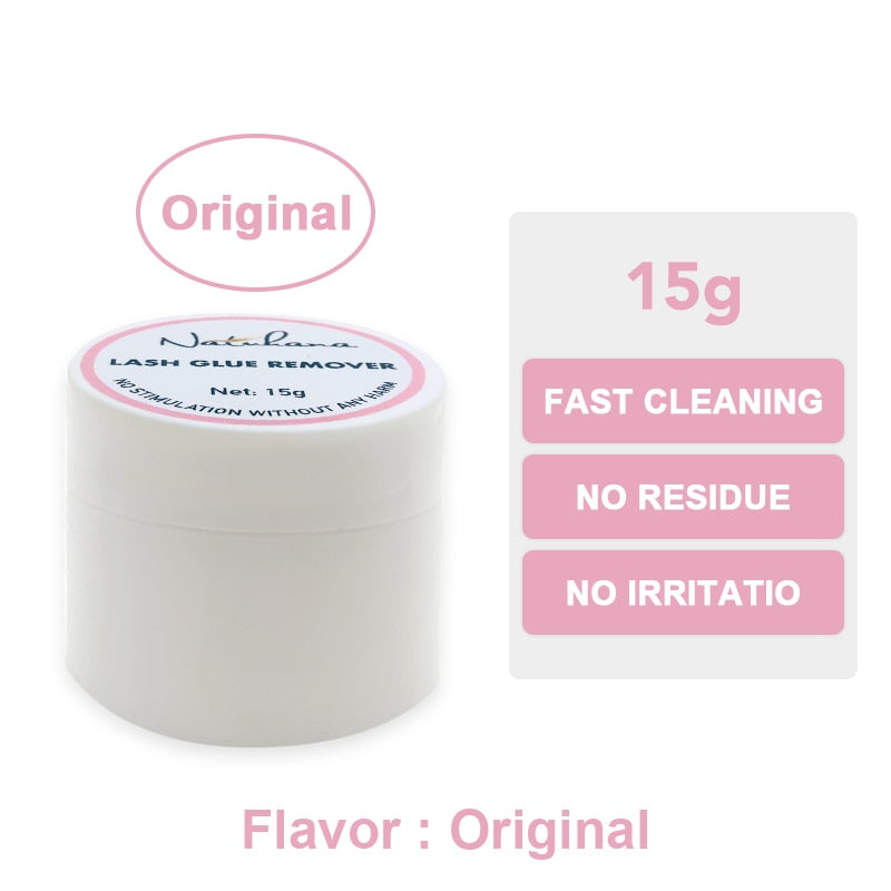 NATUHANA 10g/15g Grafting Eyelash Extension Glue Cream Remover Non-Irritating Plant Lashes Gel Remover Adhesive for Makeup Tools